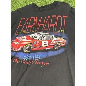 Vintage Dale Earnhardt Jr NASCAR‎ Budweiser #8 Tee Shirt Black XL Racing